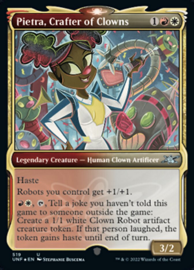 Pietra, Crafter of Clowns (Showcase) (Galaxy Foil) [Unfinity] | Webway Games