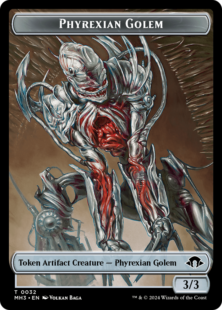 Eldrazi Spawn // Phyrexian Golem Double-Sided Token [Modern Horizons 3 Tokens] | Webway Games