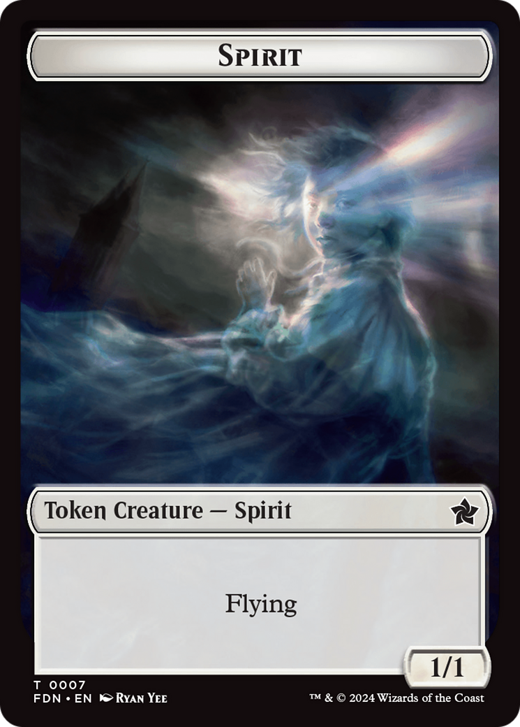 Spirit // Cat (0001) Doubled-Sided Token [Foundations Tokens] | Webway Games