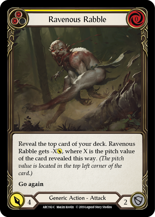 Ravenous Rabble (Yellow) [ARC192-C] (Arcane Rising)  1st Edition Normal | Webway Games