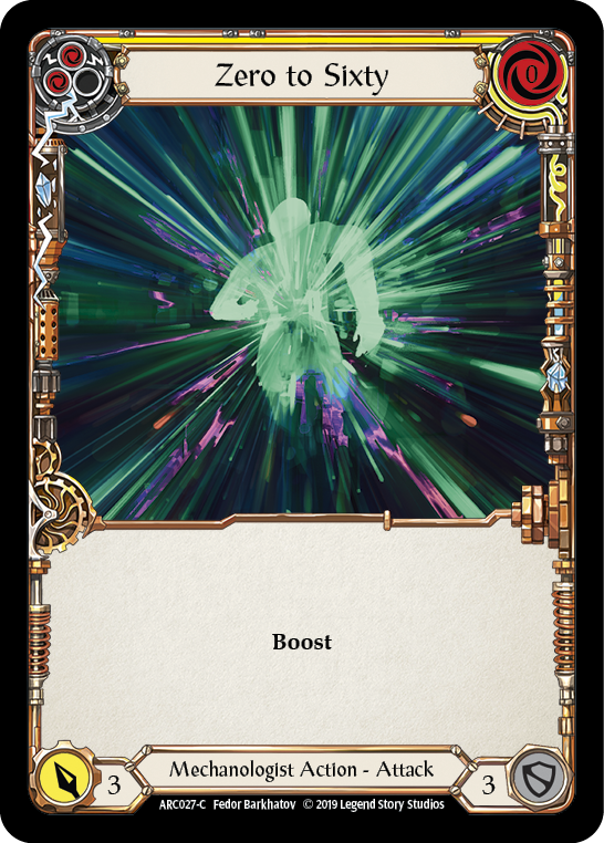 Zero to Sixty (Yellow) [ARC027-C] (Arcane Rising)  1st Edition Rainbow Foil | Webway Games
