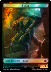 Soldier // Beast Double-Sided Token (Surge Foil) [Doctor Who Tokens] | Webway Games