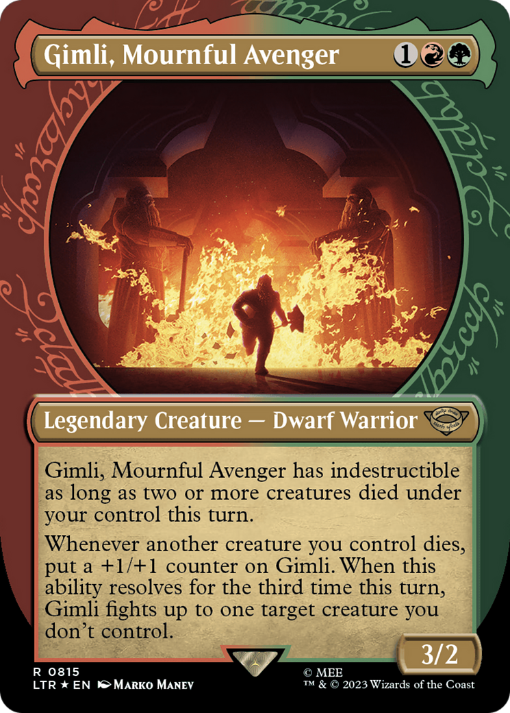 Gimli, Mournful Avenger (Showcase) (Surge Foil) [The Lord of the Rings: Tales of Middle-Earth] | Webway Games