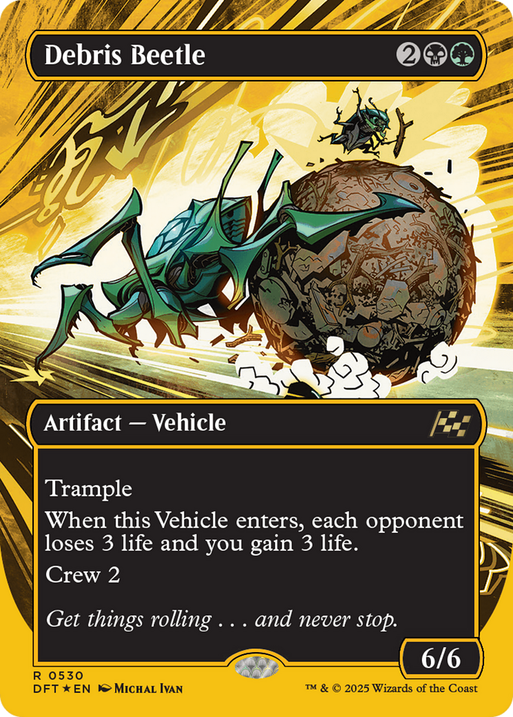 Debris Beetle (Borderless) (First-Place Foil) [Aetherdrift] | Webway Games