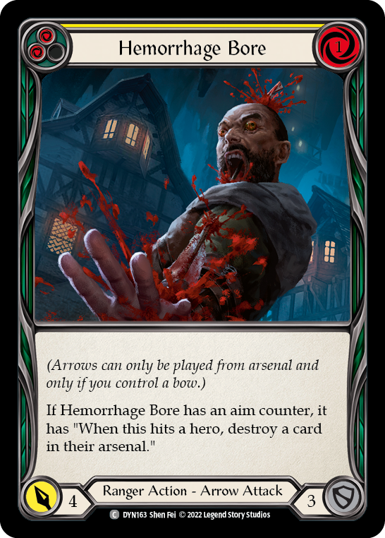 Hemorrhage Bore (Yellow) [DYN163] (Dynasty)  Rainbow Foil | Webway Games