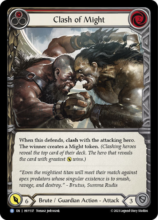 Clash of Might (Red) [HVY137] (Heavy Hitters)  Rainbow Foil | Webway Games