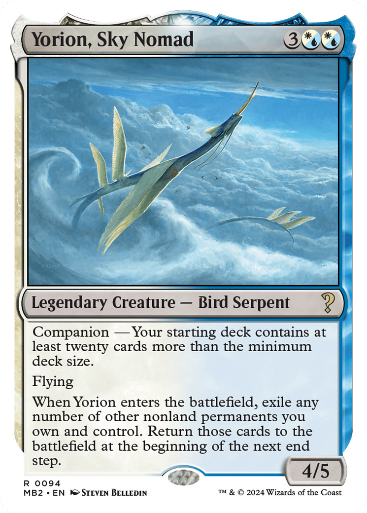 Yorion, Sky Nomad (White Border) [Mystery Booster 2] | Webway Games