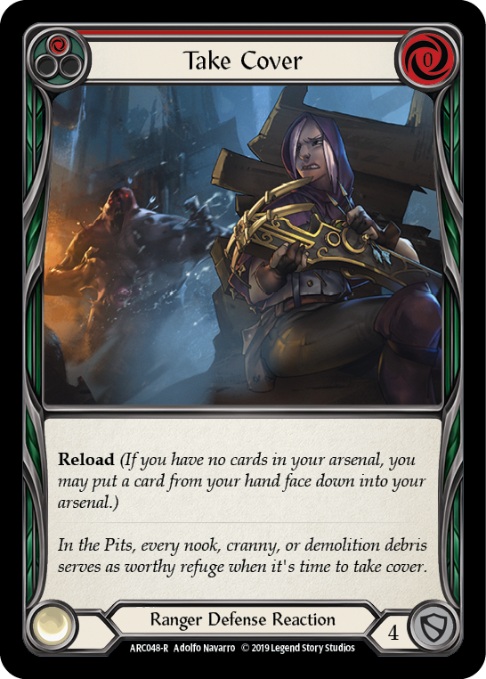 Take Cover (Red) [ARC048-R] (Arcane Rising)  1st Edition Rainbow Foil | Webway Games