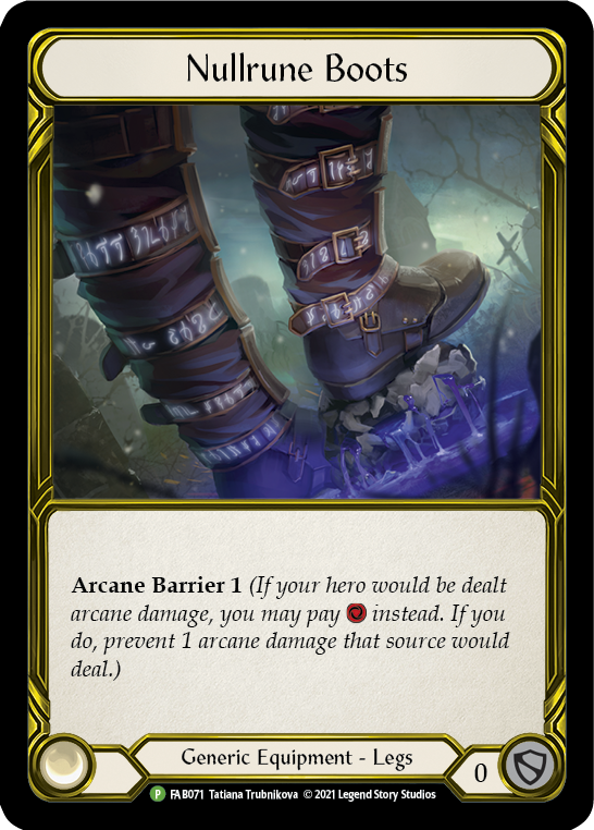 Nullrune Boots (Golden) [FAB071] (Promo)  Cold Foil | Webway Games