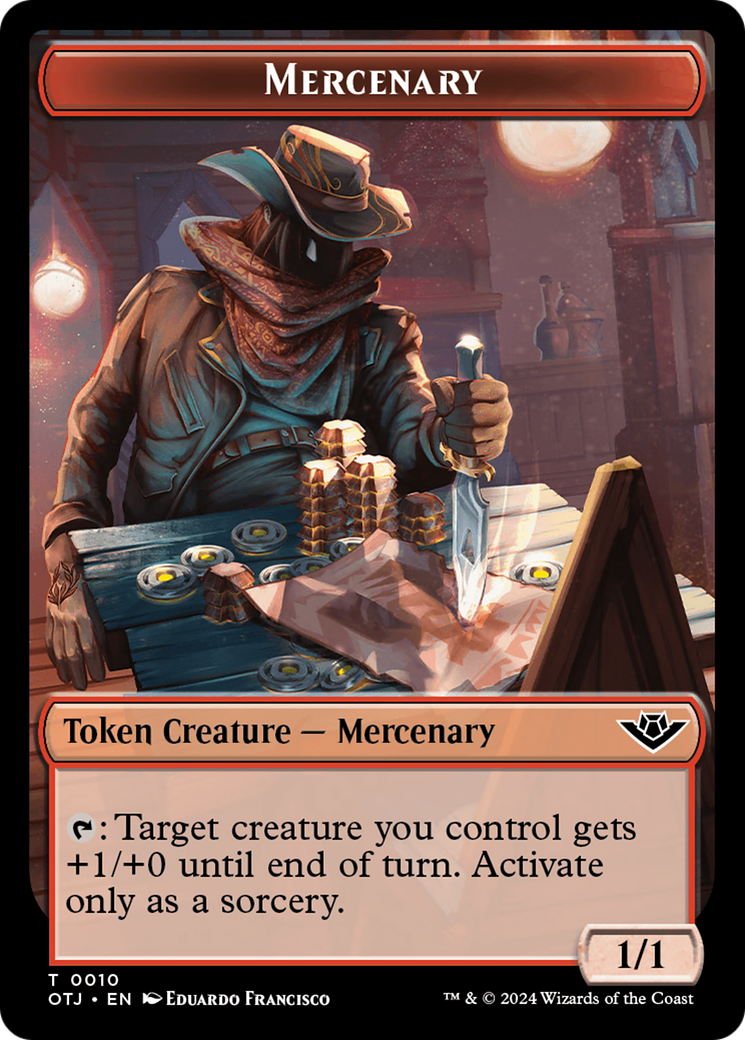 Mercenary // Pest Double-Sided Token [Outlaws of Thunder Junction Tokens] | Webway Games