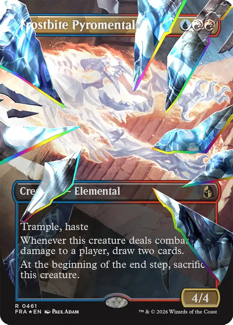 Frostbite Pyromental (Borderless) (Facet Foil) [Reality Fracture] | Webway Games