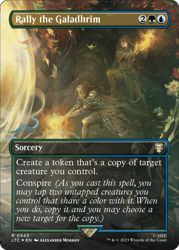 Rally the Galadhrim (Borderless) (Surge Foil) [The Lord of the Rings: Tales of Middle-Earth Commander] | Webway Games