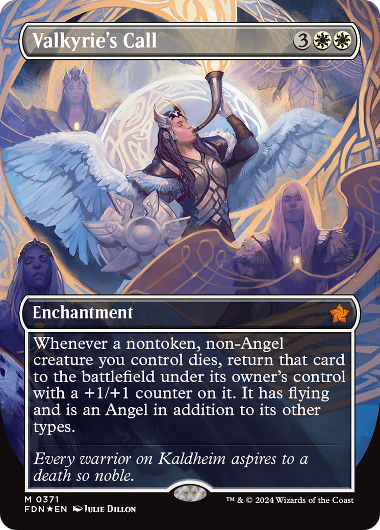 Valkyrie's Call (Borderless) (Mana Foil) [Foundations] | Webway Games