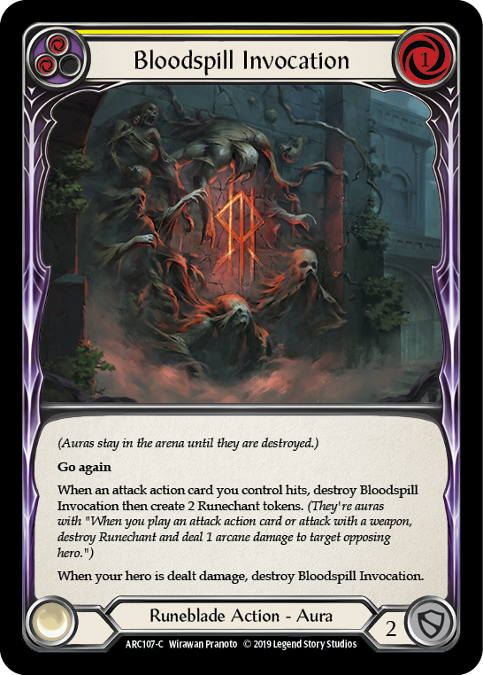 Bloodspill Invocation (Yellow) [ARC107-C] (Arcane Rising)  1st Edition Normal | Webway Games