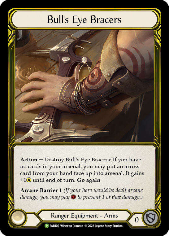 Bull's Eye Bracers (Golden) [FAB102] (Promo)  Cold Foil | Webway Games