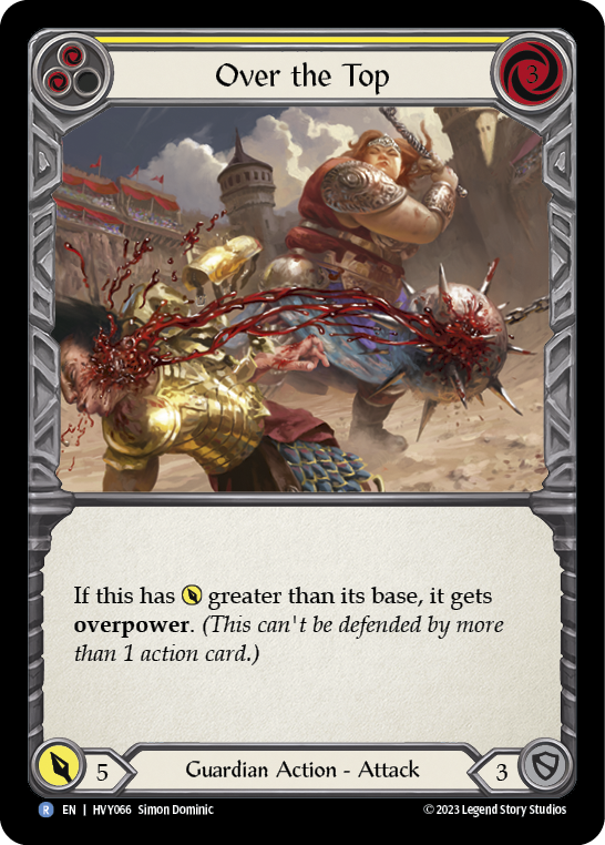 Over the Top (Yellow) [HVY066] (Heavy Hitters)  Rainbow Foil | Webway Games