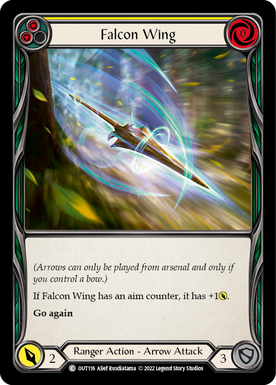 Falcon Wing (Yellow) [OUT116] (Outsiders)  Rainbow Foil | Webway Games