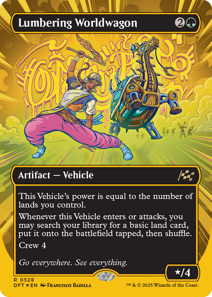 Lumbering Worldwagon (Borderless) (First-Place Foil) [Aetherdrift] | Webway Games