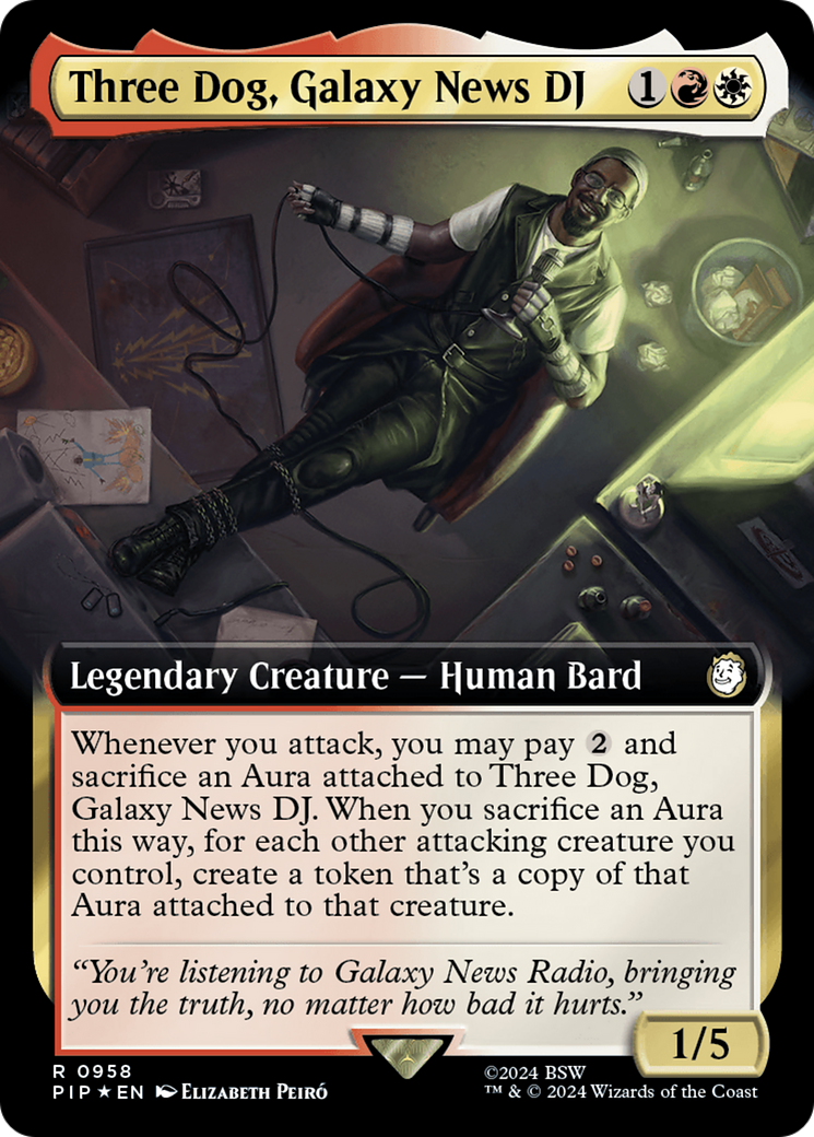 Three Dog, Galaxy News DJ (Extended Art) (Surge Foil) [Fallout] | Webway Games