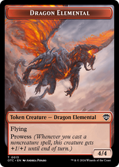 Dragon Elemental // Treasure Double-Sided Token [Outlaws of Thunder Junction Commander Tokens] | Webway Games