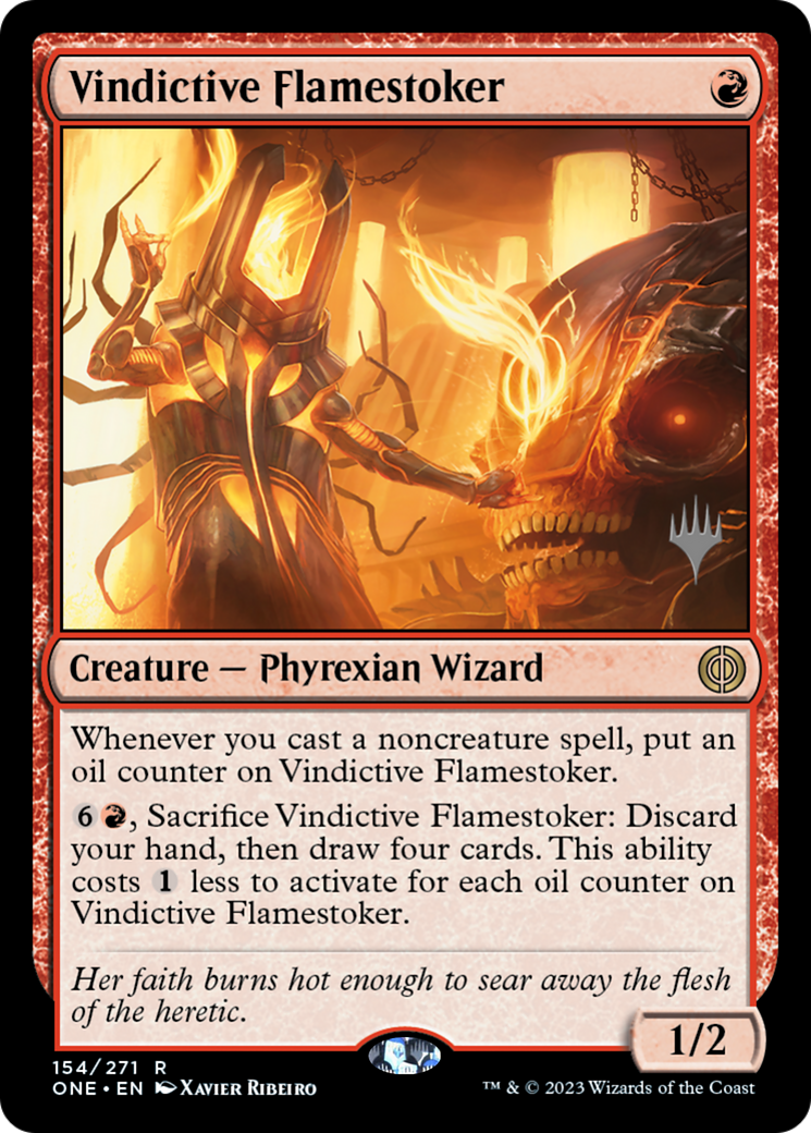 Vindictive Flamestoker (Promo Pack) [Phyrexia: All Will Be One Promos] | Webway Games