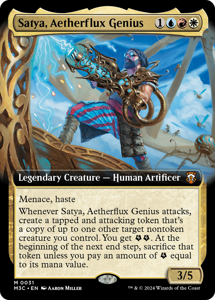 Satya, Aetherflux Genius (Extended Art) [Modern Horizons 3 Commander] | Webway Games
