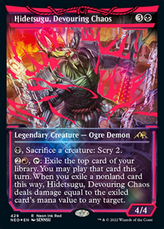 Hidetsugu, Devouring Chaos (Neon Ink Red) [Kamigawa: Neon Dynasty] | Webway Games