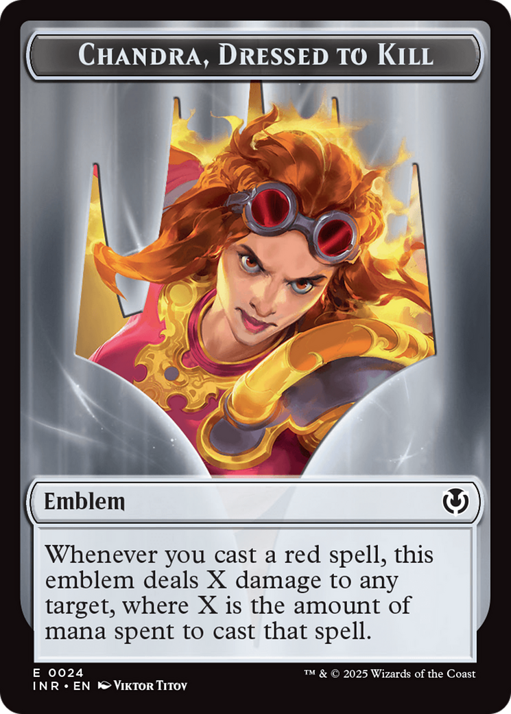 Human (0014) // Emblem - Chandra, Dressed to Kill Double-Sided Token [Innistrad Remastered Tokens] | Webway Games
