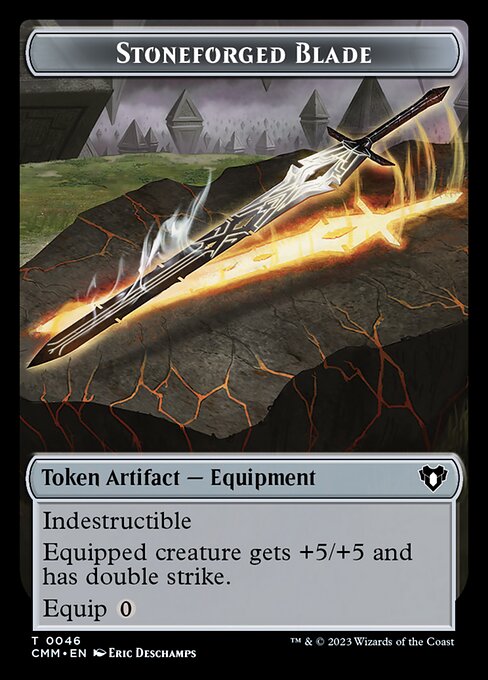 Treasure // Stoneforged Blade Double-Sided Token [Commander Masters Tokens] | Webway Games