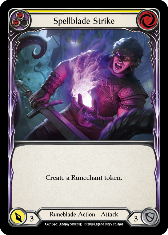 Spellblade Strike (Yellow) [ARC104-C] (Arcane Rising)  1st Edition Rainbow Foil | Webway Games