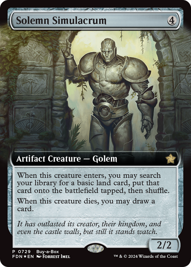 Solemn Simulacrum (Extended Art) (Buy-A-Box) [Foundations Promos] | Webway Games