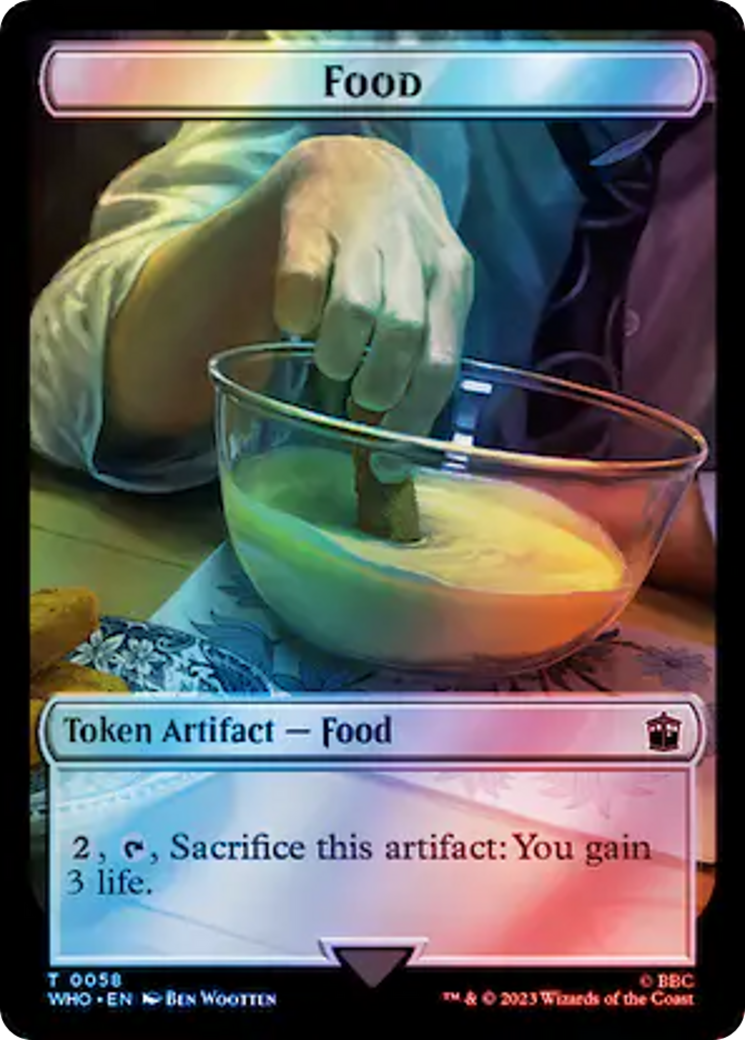 Warrior // Food (0058) Double-Sided Token (Surge Foil) [Doctor Who Tokens] | Webway Games