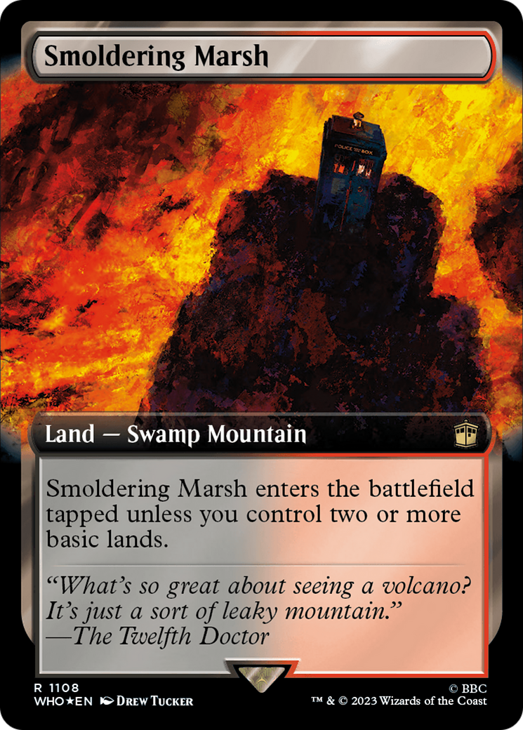 Smoldering Marsh (Extended Art) (Surge Foil) [Doctor Who] | Webway Games