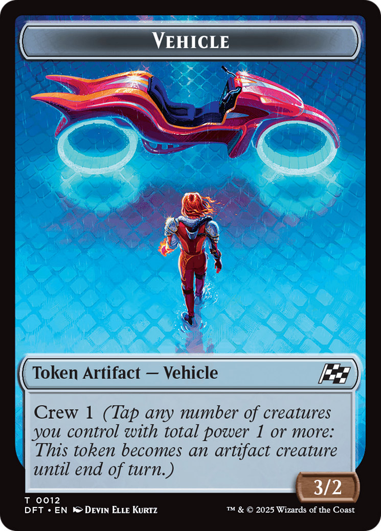 Emblem - Chandra, Spark Hunter // Vehicle Double-Sided Token [Aetherdrift Tokens] | Webway Games