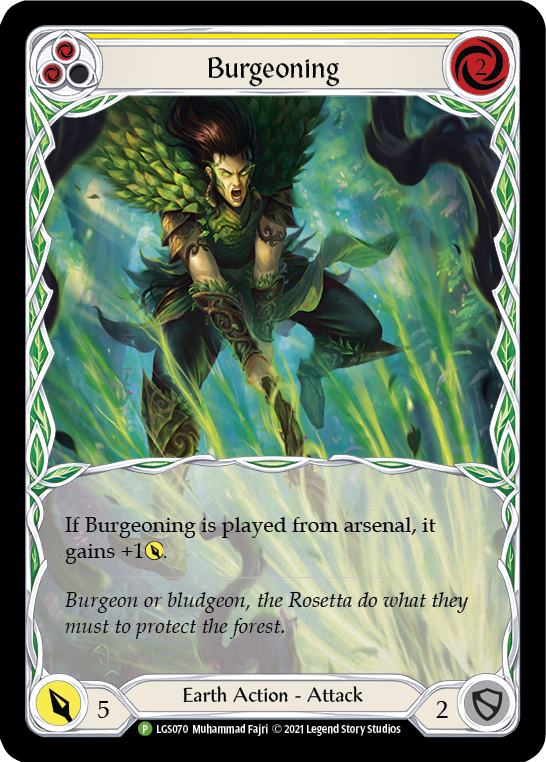 Burgeoning (Yellow) [LGS070] (Promo)  Rainbow Foil | Webway Games