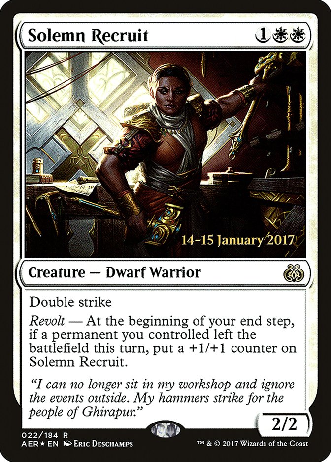 Solemn Recruit [Aether Revolt Prerelease Promos] | Webway Games