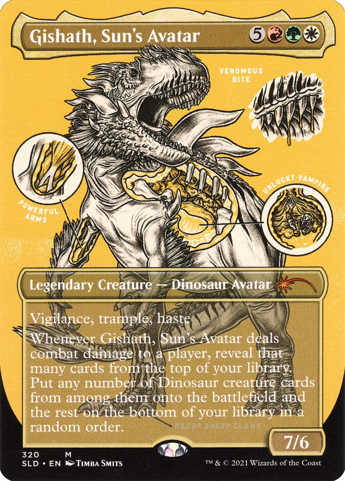 Gishath, Sun's Avatar (Borderless Foil Etched) [Secret Lair Drop Series] | Webway Games