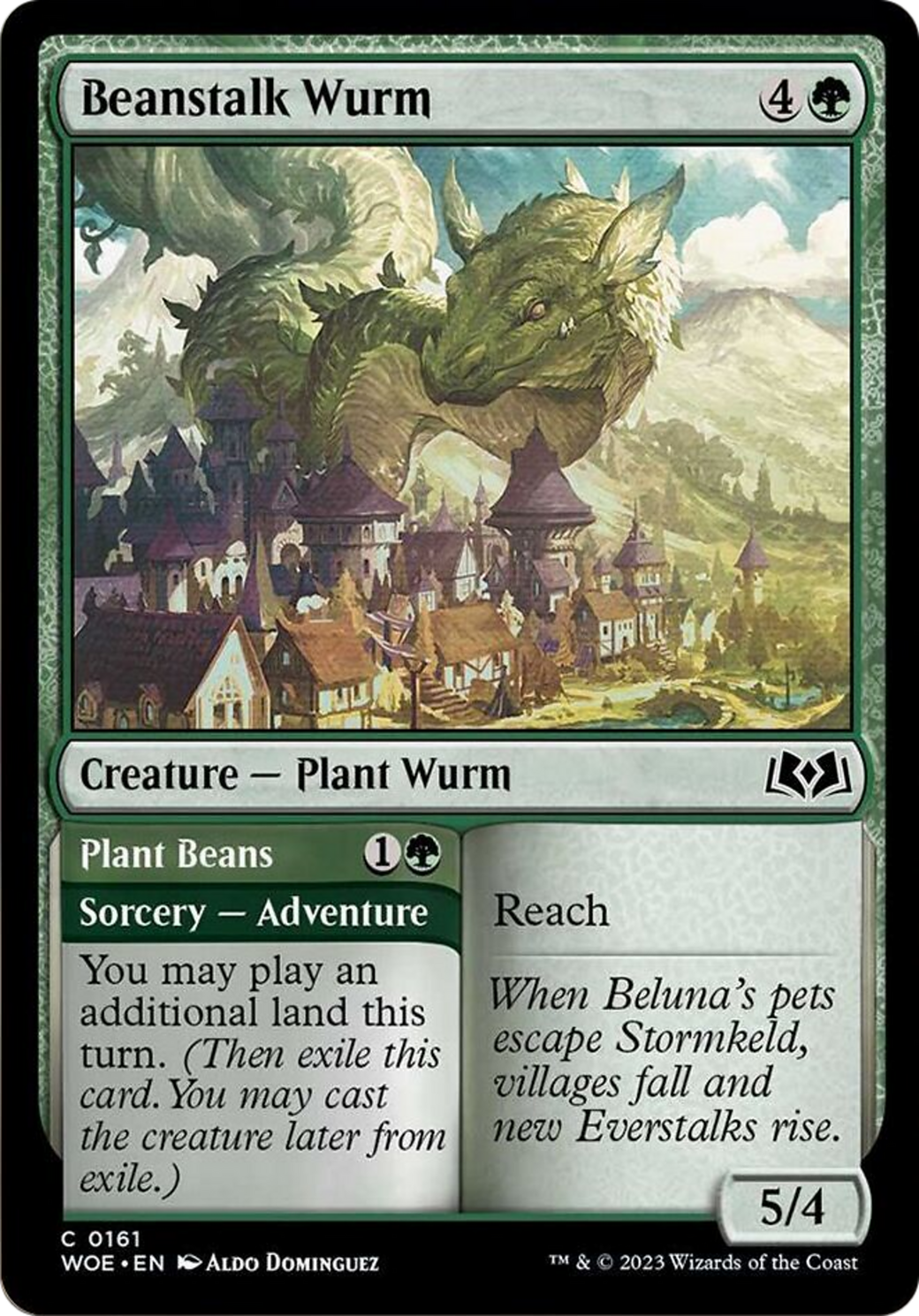 Beanstalk Wurm // Plant Beans [Wilds of Eldraine] | Webway Games