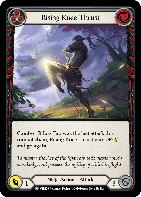 Rising Knee Thrust (Blue) [U-WTR106] (Welcome to Rathe Unlimited)  Unlimited Rainbow Foil | Webway Games