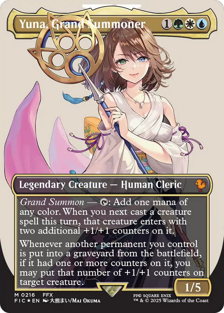 Yuna, Grand Summoner (Borderless) (Surge Foil) [FINAL FANTASY Commander] | Webway Games