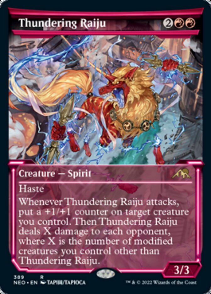 Thundering Raiju (Showcase Soft Glow) [Kamigawa: Neon Dynasty] | Webway Games