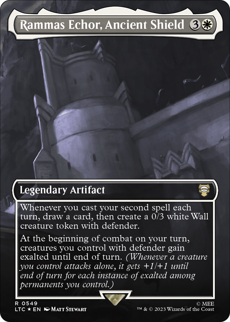 Rammas Echor, Ancient Shield (Borderless) (Surge Foil) [The Lord of the Rings: Tales of Middle-Earth Commander] | Webway Games
