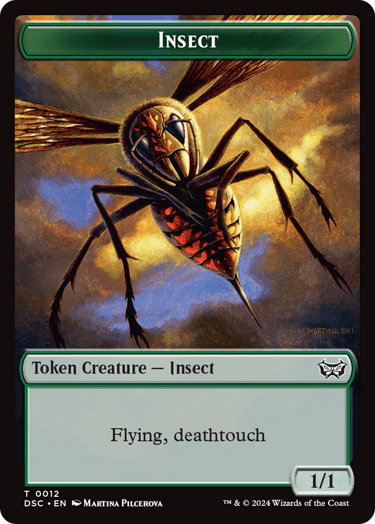 Insect (0012) // Spider Double-Sided Token [Duskmourn: House of Horror Commander Tokens] | Webway Games