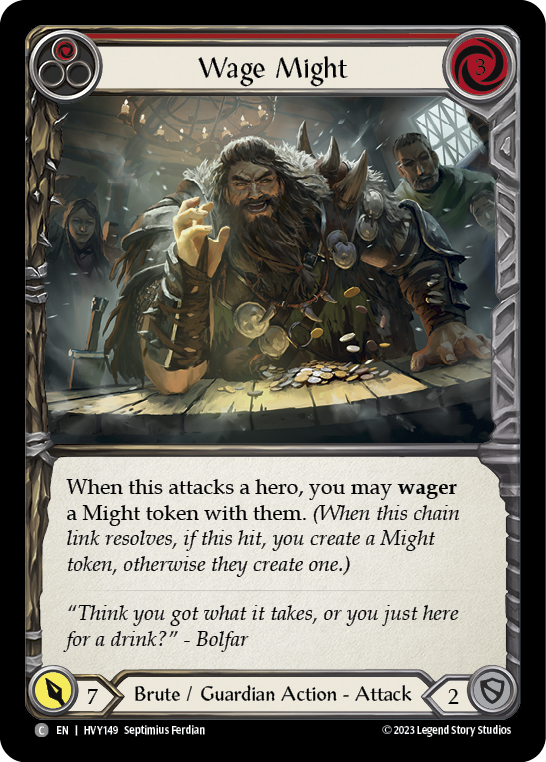 Wage Might (Red) [HVY149] (Heavy Hitters)  Rainbow Foil | Webway Games
