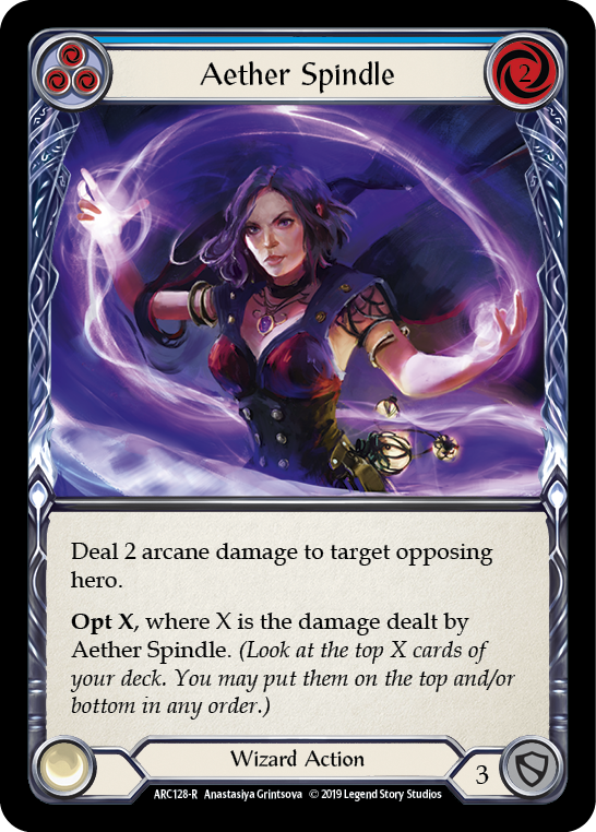 Aether Spindle (Blue) [ARC128-R] (Arcane Rising)  1st Edition Normal | Webway Games