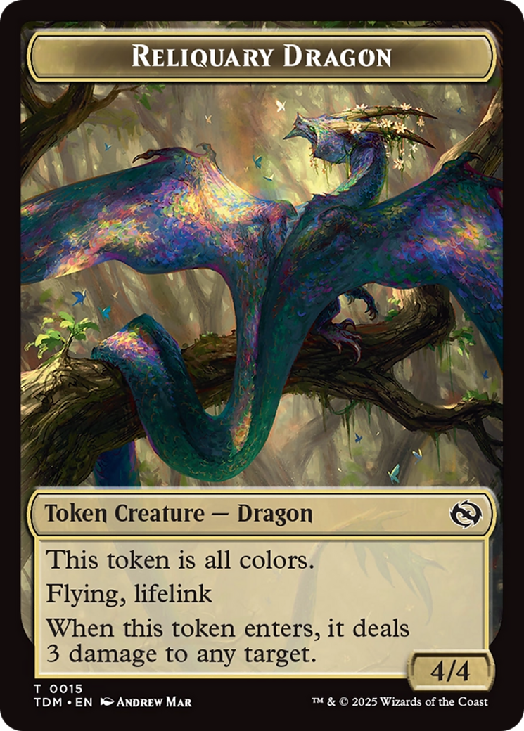 Reliquary Dragon // Dragon (0011) Double-Sided Token [Tarkir: Dragonstorm Tokens] | Webway Games