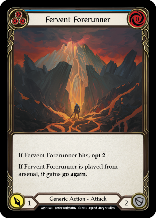 Fervent Forerunner (Blue) [ARC184-C] (Arcane Rising)  1st Edition Rainbow Foil | Webway Games