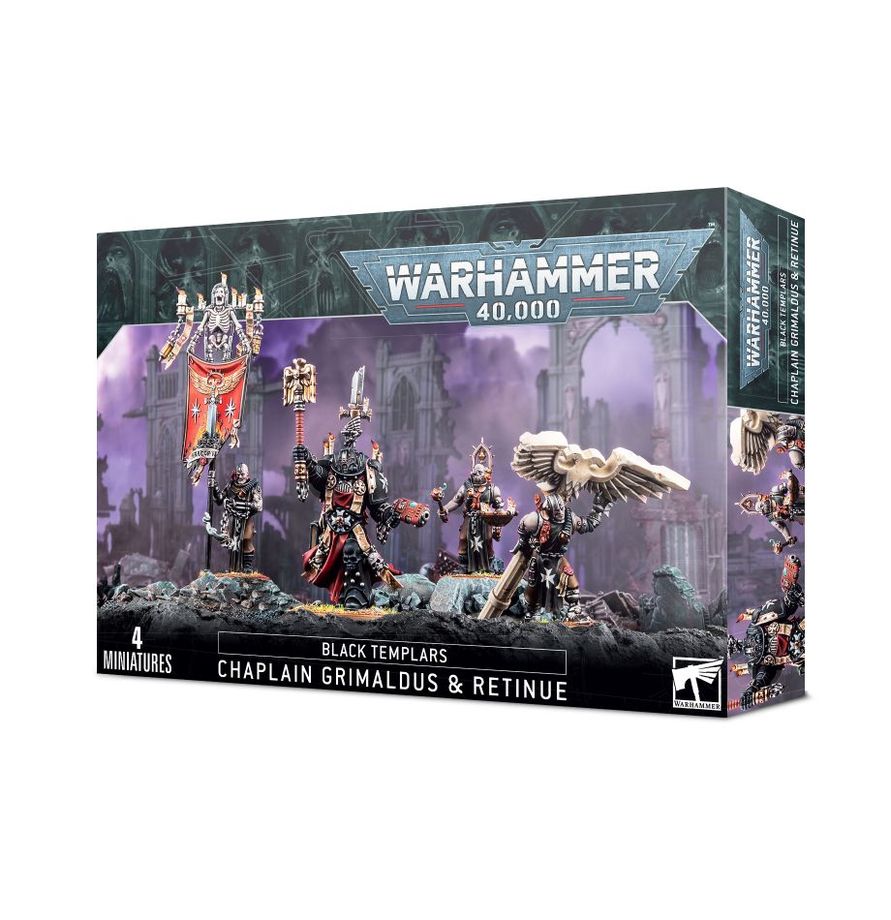 Black Templars Chaplain Grimaldus and Retinue | Webway Games