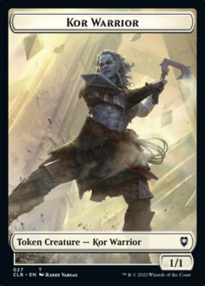 Kor Warrior // Shapeshifter (023) Double-Sided Token [Commander Legends: Battle for Baldur's Gate Tokens] | Webway Games