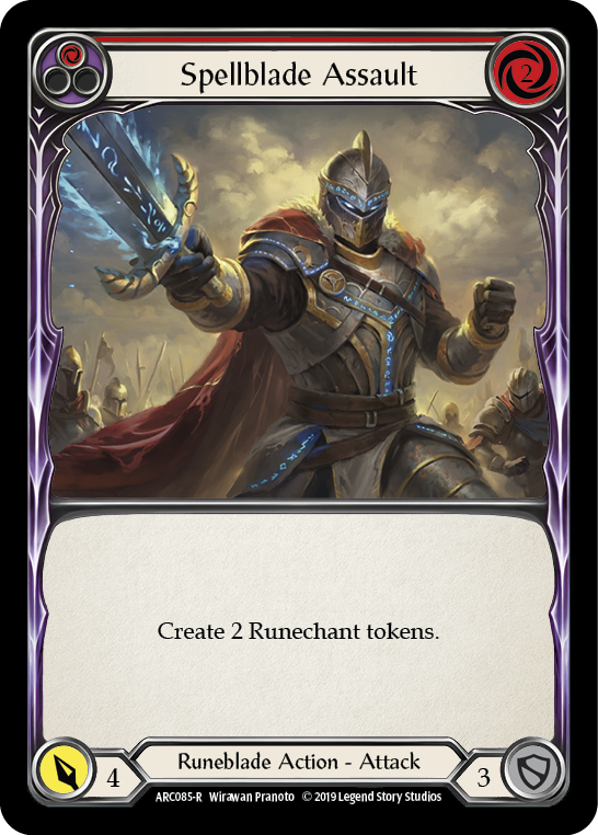 Spellblade Assault (Red) [ARC085-R] (Arcane Rising)  1st Edition Rainbow Foil | Webway Games